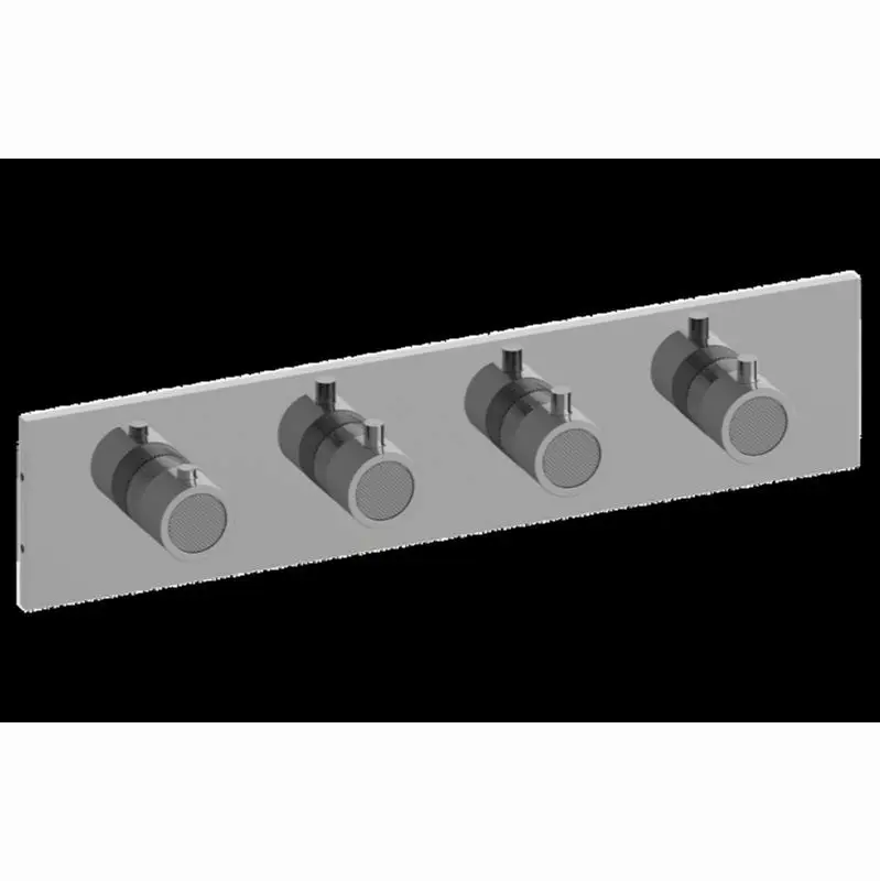 Cameo Square M-Series Valve Trim with Four Handles (Horizontal Orientation)