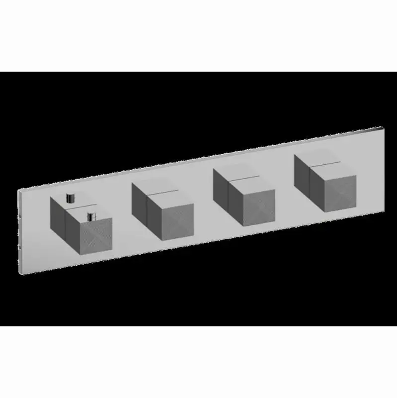Incanto Square M-Series Valve Trim with Four Handles (Horizontal Orientation)