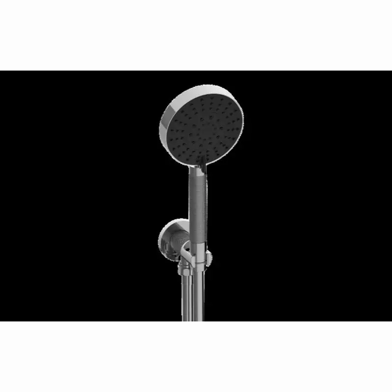 Contemporary Handshower with Wall Bracket and Integrated Wall Supply Elbow Diamond Knurled