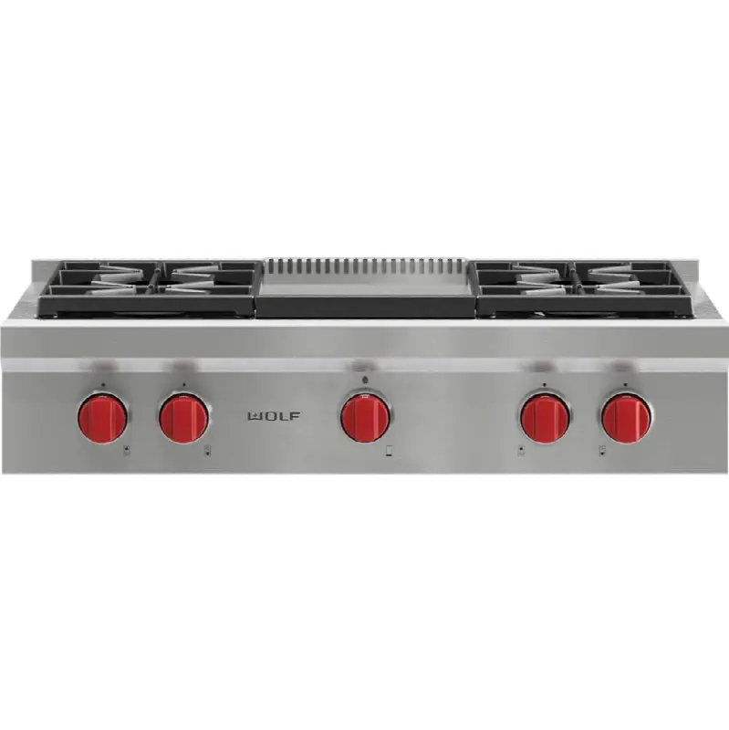 36" Sealed Burner Rangetop, 4 Burner, Griddle, Ng
