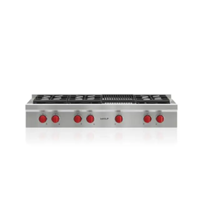 48" Sealed Burner Rangetop, 6 Burner, Charbroiler, Lp