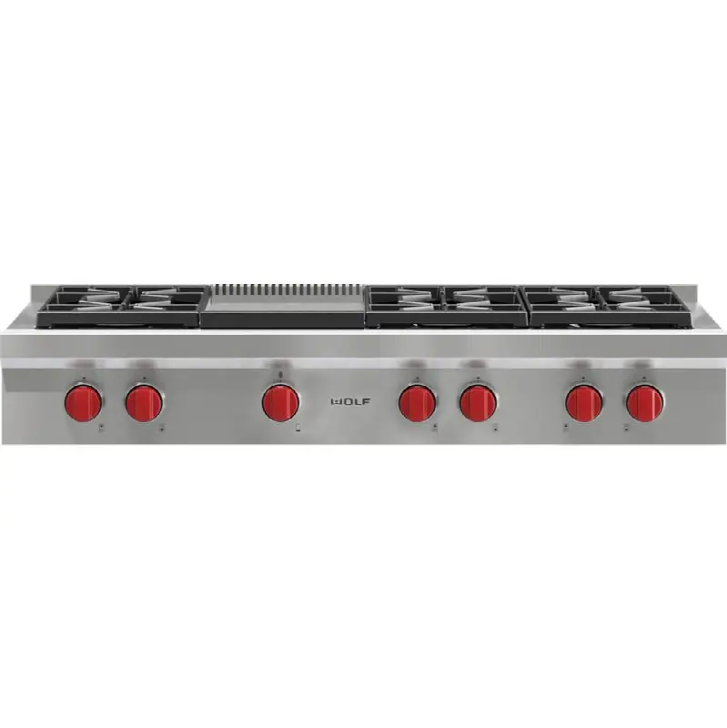 48" Sealed Burner Rangetop, 6 Burner, Griddle, Ng