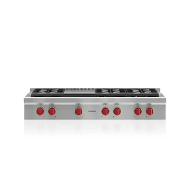 48" Sealed Burner Rangetop, 6 Burner, Griddle, Lp