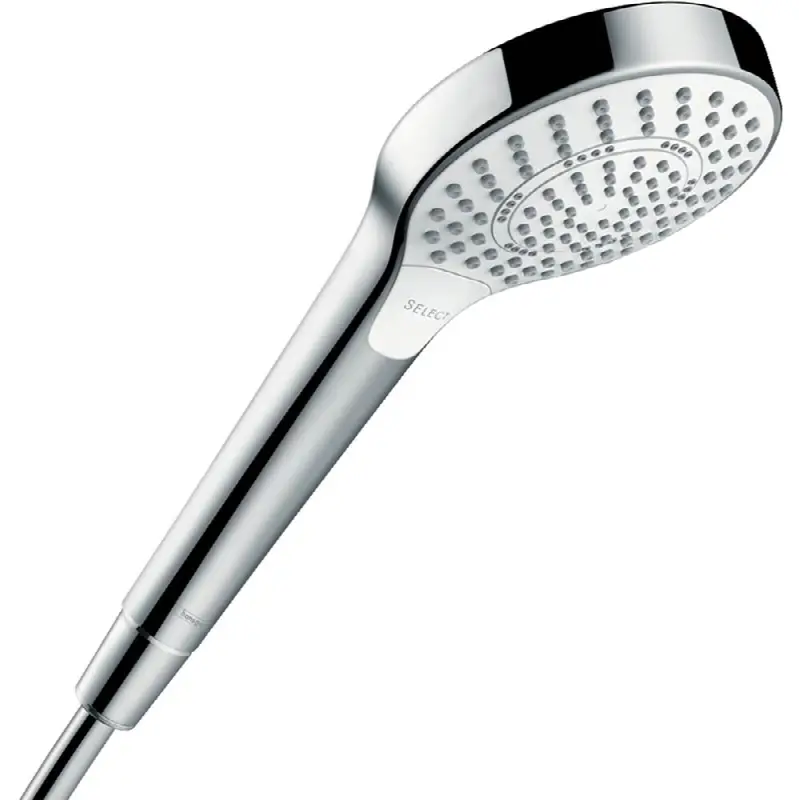 Croma Select S Handshower 110 3-Jet, 2.5 GPM in White / Chrome
