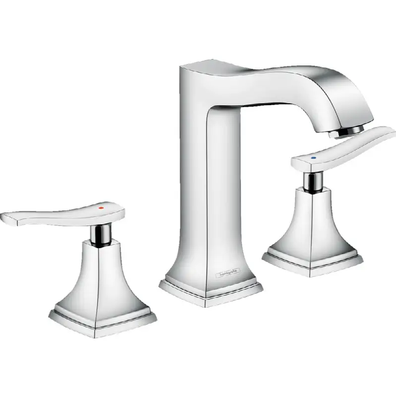 Metropol Classic Widespread Faucet 160 with Lever Handles and Pop-Up Drain, 1.2 GPM
