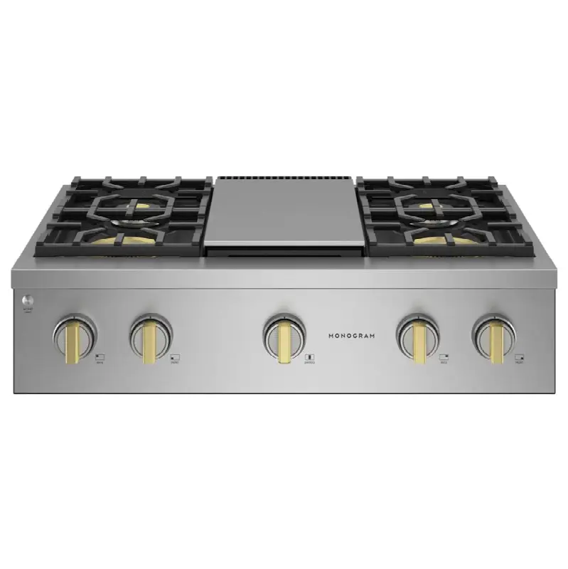 36" Professional Gas Rangetop With 4 Burners And Griddle (Natural Gas)