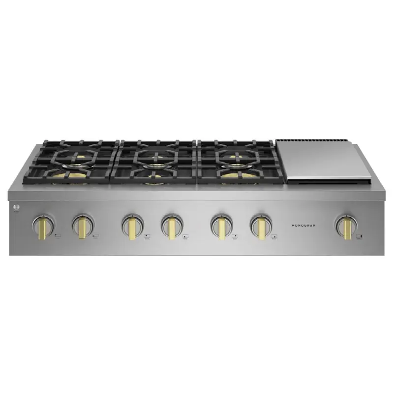 48" Professional Gas Rangetop With 6 Burners And Griddle (Natural Gas)