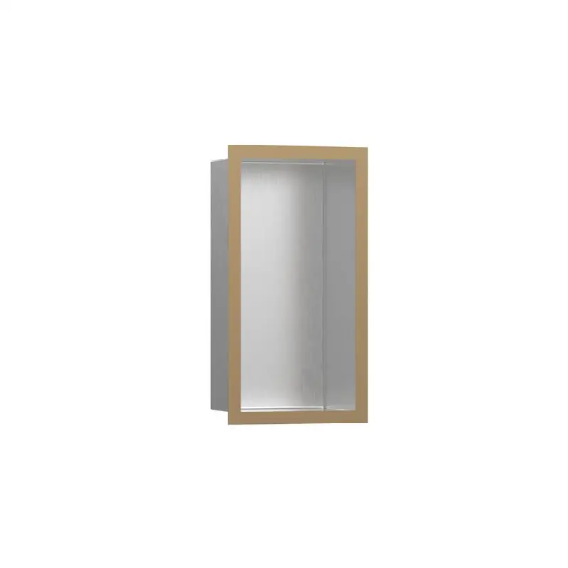 XtraStoris Individual Wall Niche Brushed Stainless Steel with Design Frame 12"x 6"x 4"