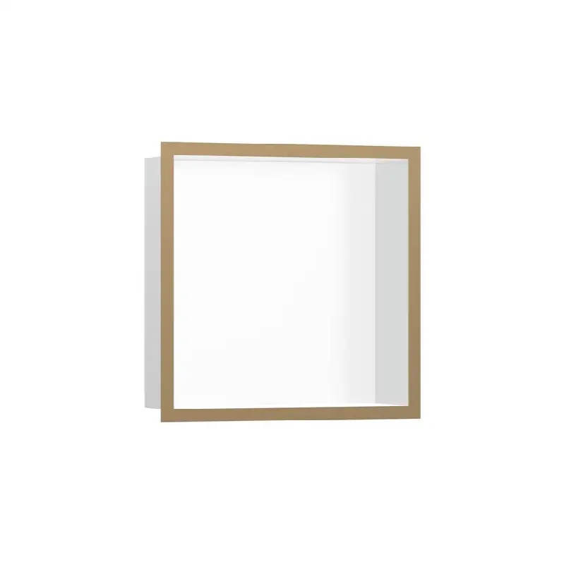 XtraStoris Individual Wall Niche Matte White with Design Frame 12"x 12"x 4"