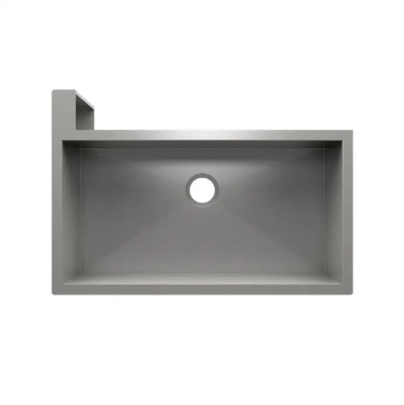 Socialcorner Sink Undermount Flat Aprons Left Corner, Single 35X18X10
