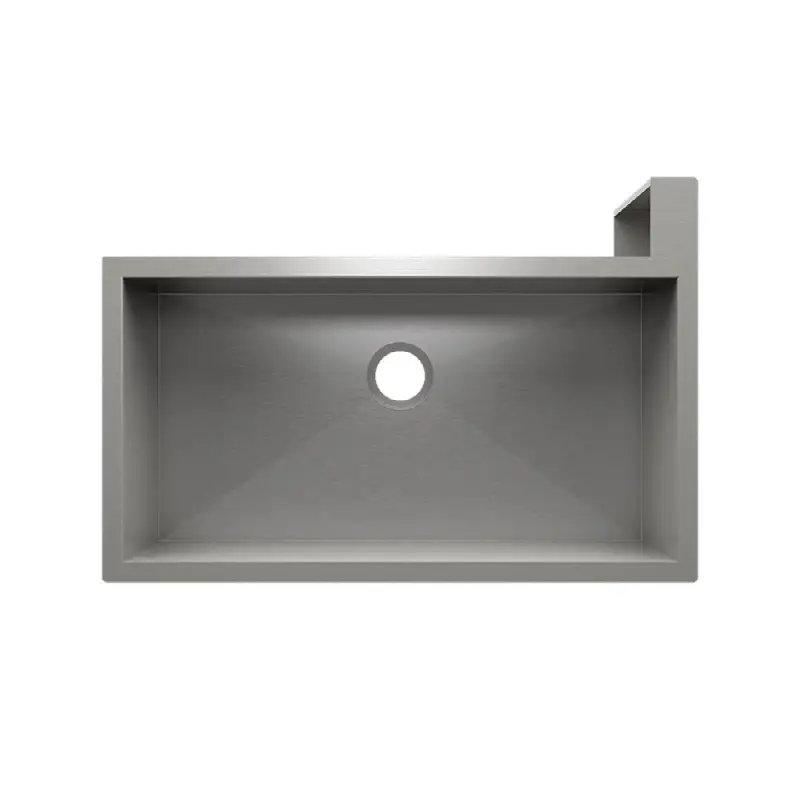 Socialcorner Sink Undermount Flat Aprons Right Corner, Single 35X18X10