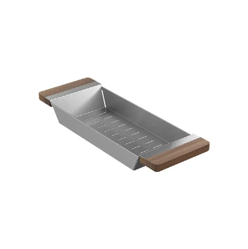 Colander For Fira Sink W/Ledge, Walnut Handles, 6X17-1/4X2-1/4