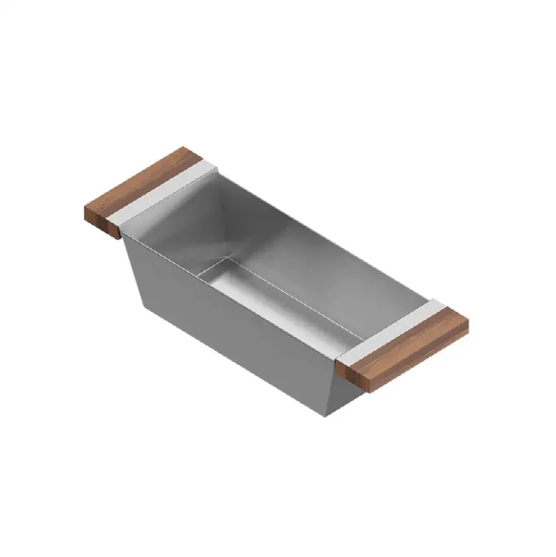 Bin For 16In Sink, Walnut Handles, 6X17X4-1/4