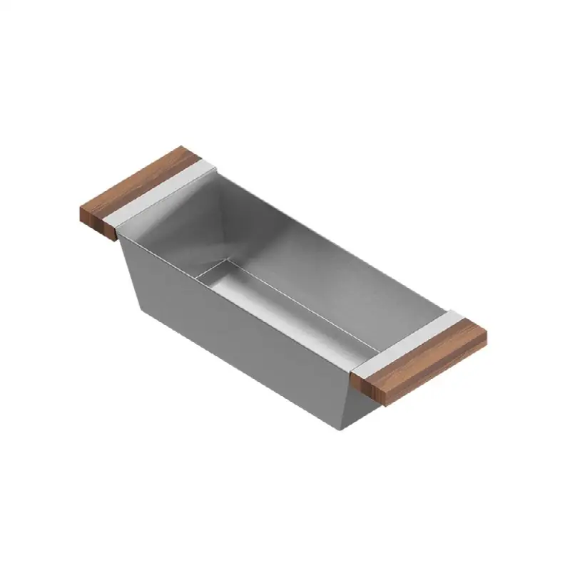 Bin For 17In Sink, Walnut Handles, 6X18X4-1/4