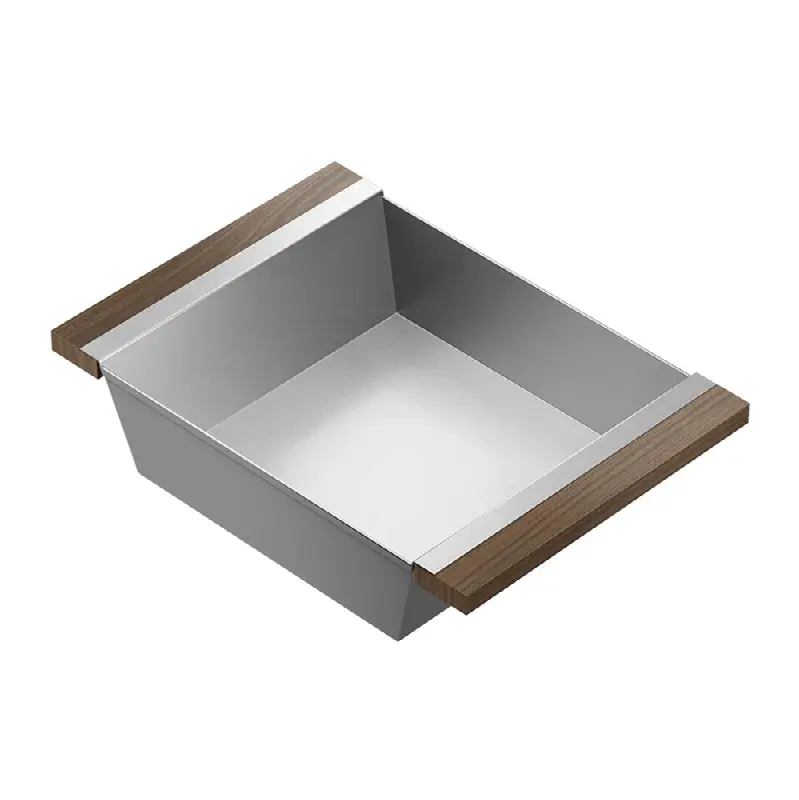 Bin For 16In Sink, Walnut Handles, 12X17X4-1/4