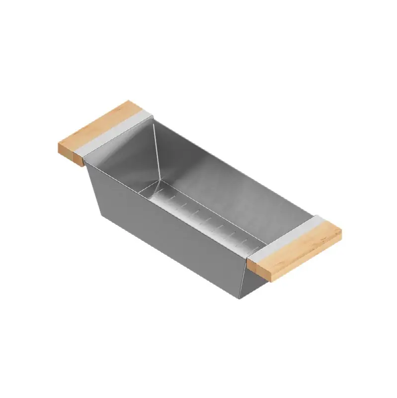 Colander For 17In Sink, Maple Handles, 6X18X4-1/4