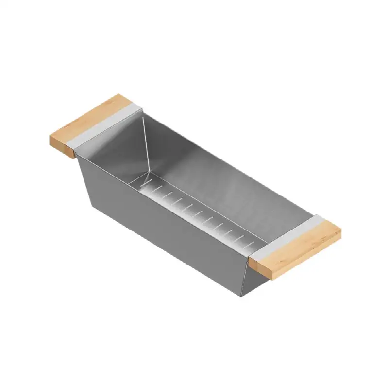 Colander For 18In Sink, Maple Handles, 6X19X4-1/4