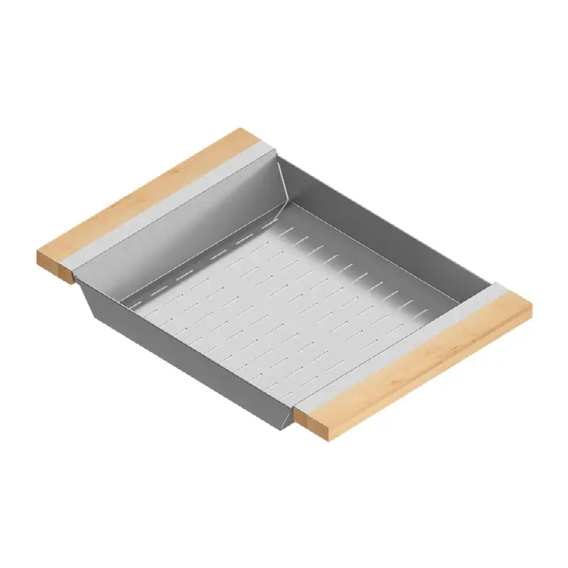 Colander For 16In Sink, Maple Handles, 12X17X2-1/4