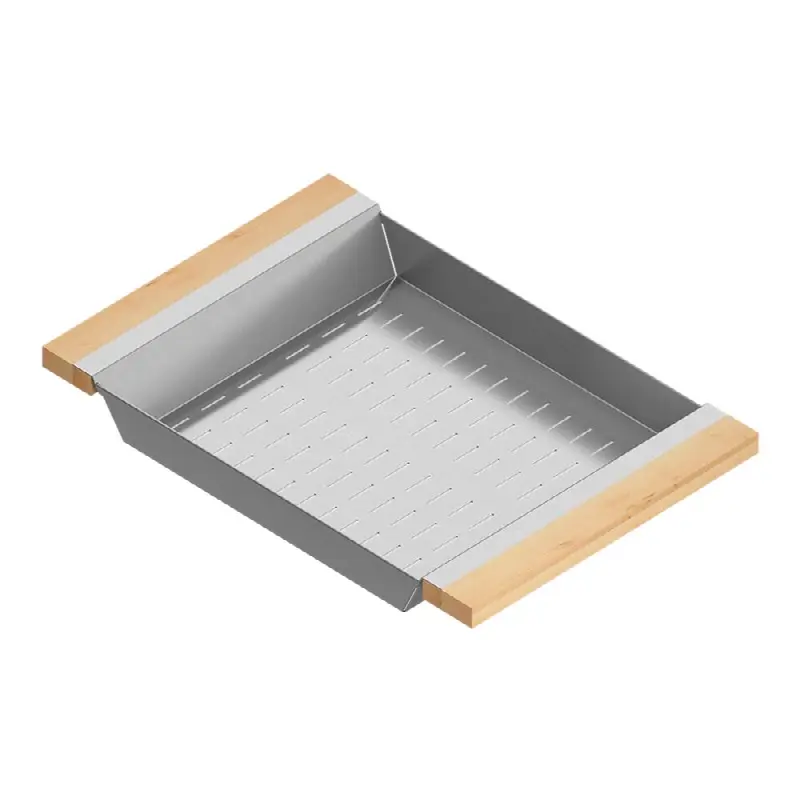 Colander For 17In Sink, Maple Handles, 12X18X2-1/4