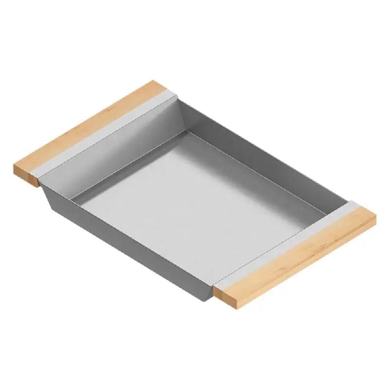 Tray For 18In Sink, Maple Handles, 12X19X2-1/4