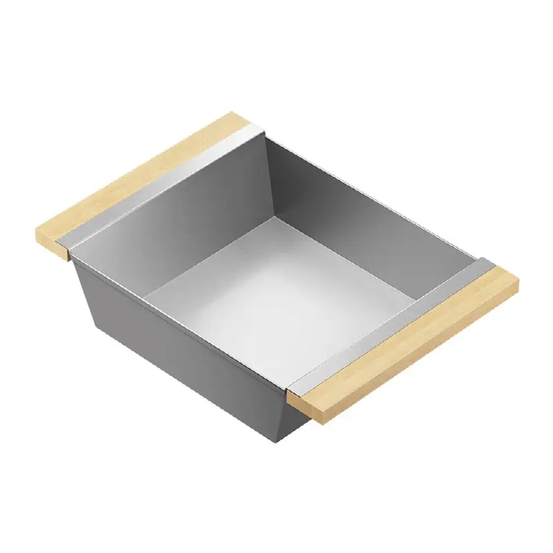 Bin For 16In Sink, Maple Handles, 12X17X4-1/4