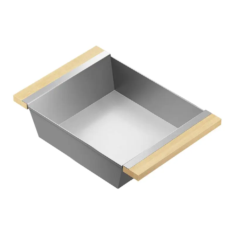Bin For 17In Sink, Maple Handles, 12X18X4-1/4