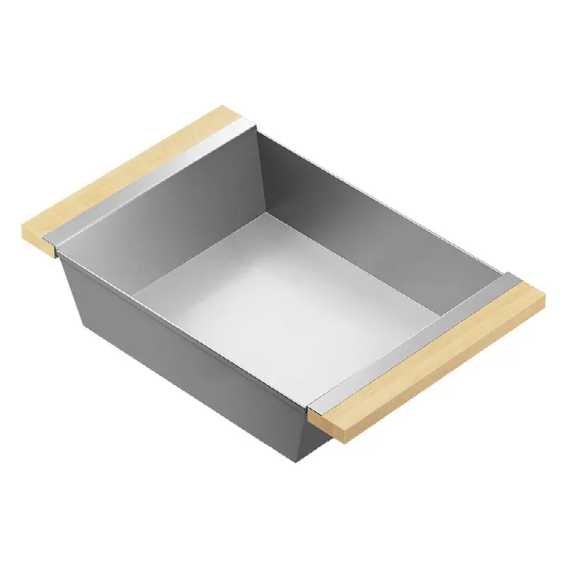 Bin For 18In Sink, Maple Handles, 12X19X4-1/4