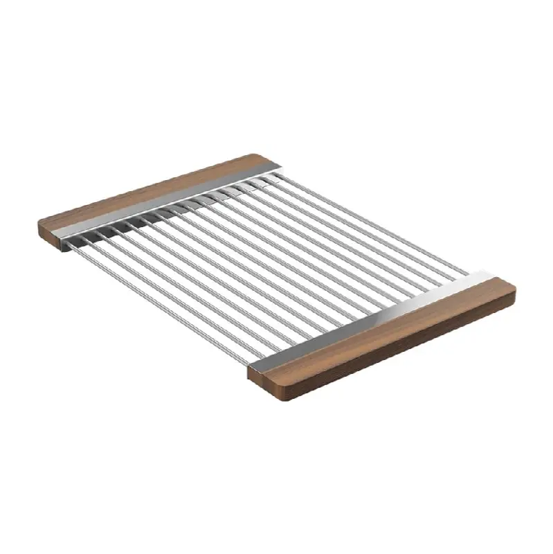 Drying Rack For Fira Sink W/Ledge, Walnut Handles, 12X17-1/4X3/4