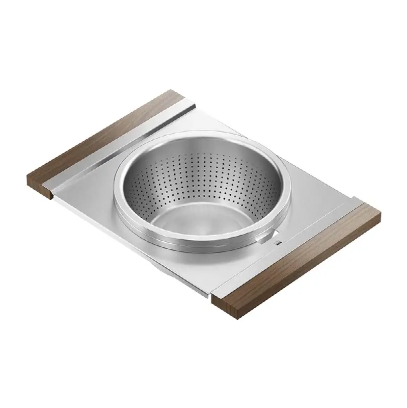 Serving Brd, Bowl And Colndr For 16In Sink, Walnut Handles, 12X17X4