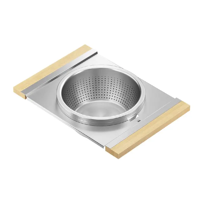 Serving Brd, Bowl And Colndr For 18In Sink, Maple Handles, 12X19X4