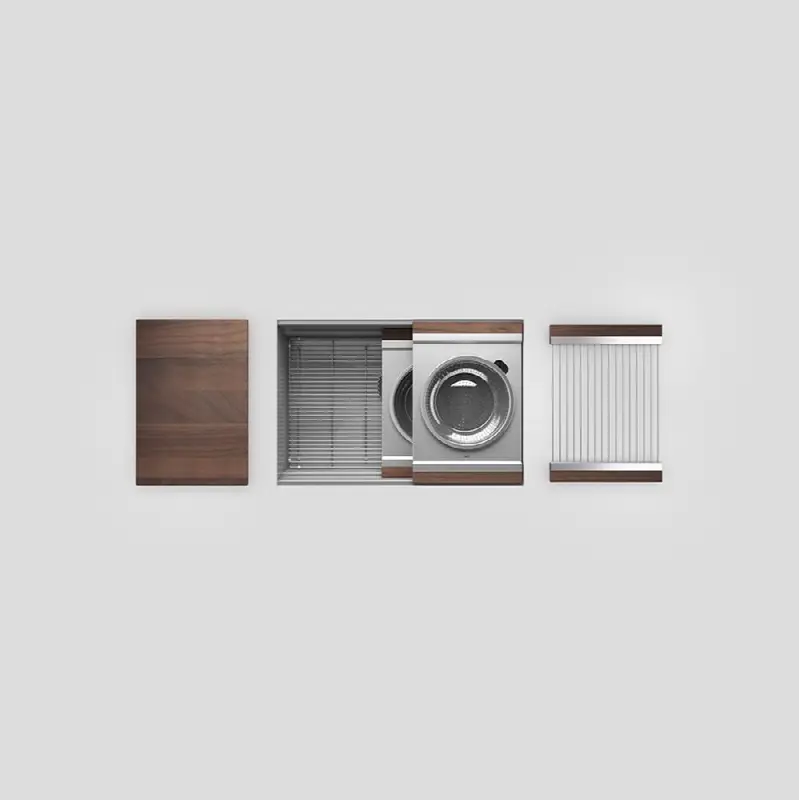 Smartstation kitchen set, 27" x 17" x 10", walnut acc.