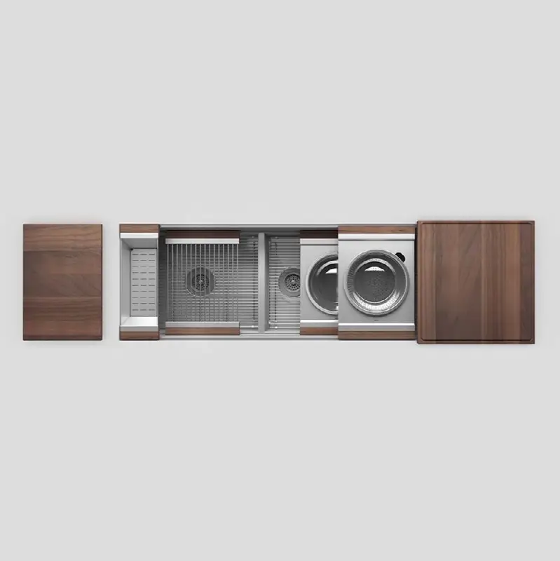 Smartstation kitchen set, L21" x 17" x 10 R42" x 17" x 10", walnut acc.