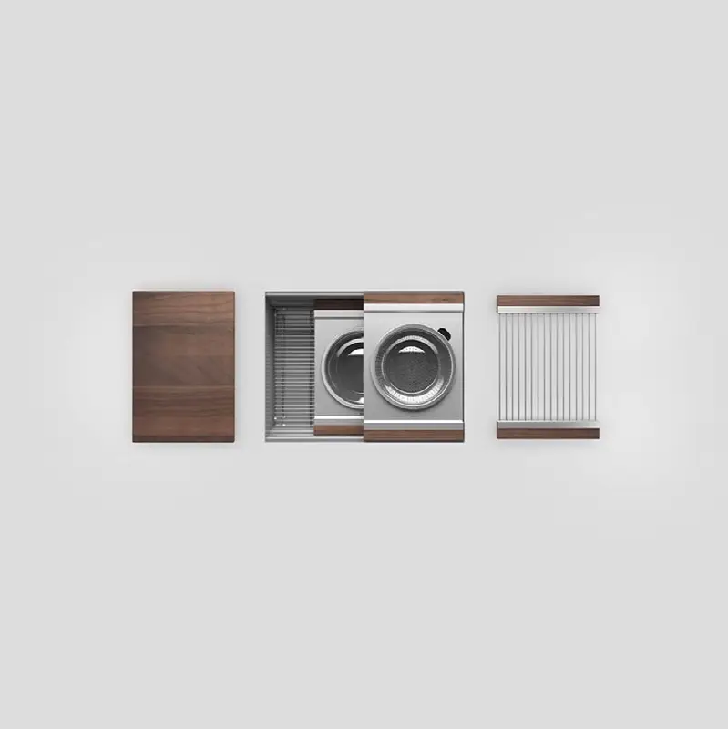 Smartstation kitchen set, 24" x 18" x 10", walnut acc.