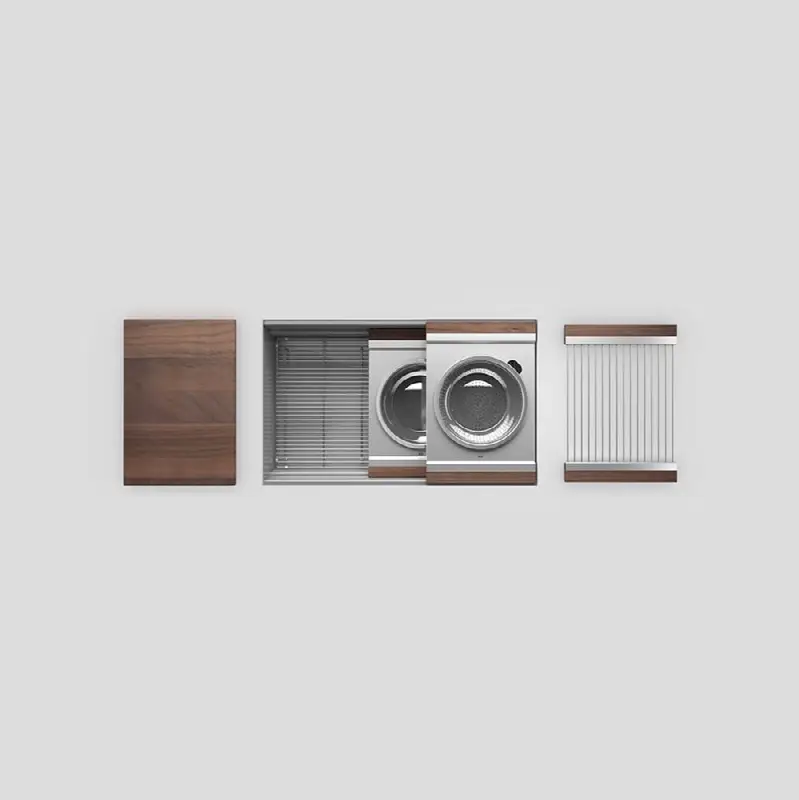 Smartstation kitchen set, 30" x 18" x 10", walnut acc.