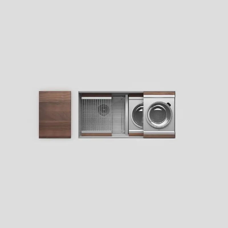 Smartstation kitchen set, L18" x 18" x 10" R18" x 18" x 10", walnut acc.