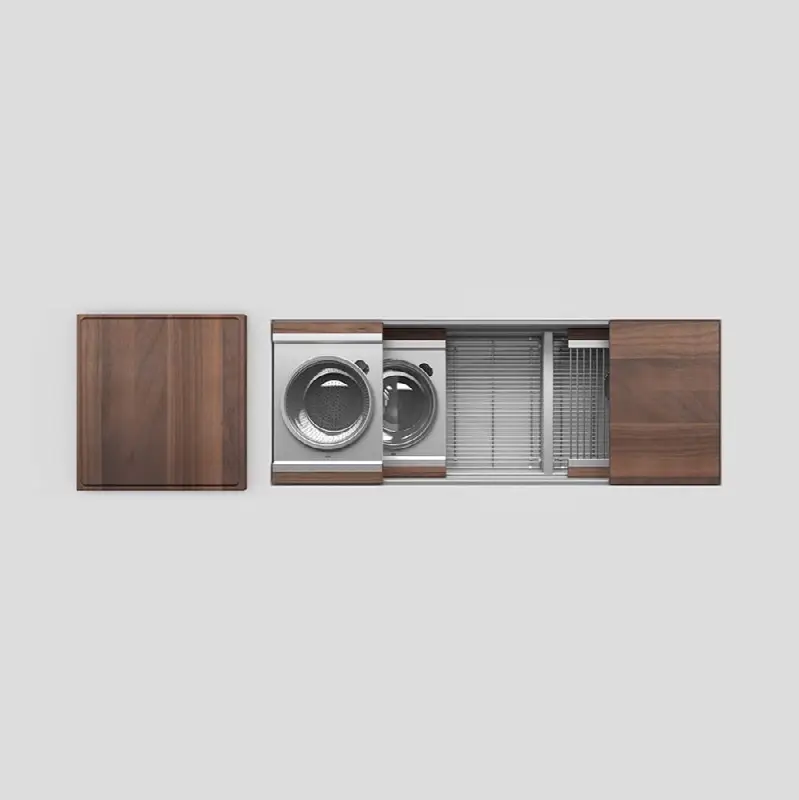Smartstation kitchen set, L30" x 18" x 10" R18" x 18" x 10", walnut acc.