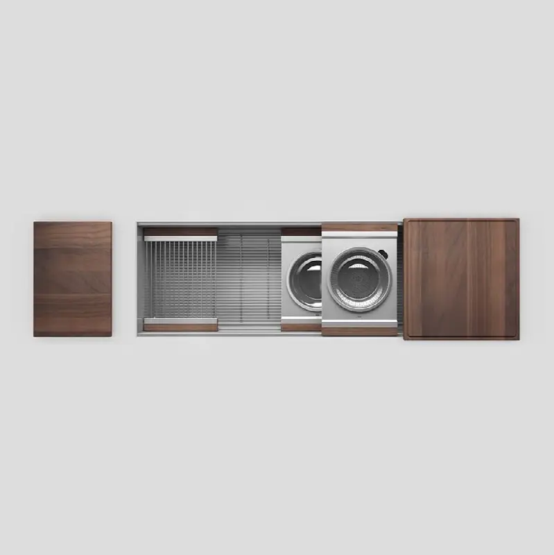 Smartstation kitchen set, 60" x 18" x 10", walnut acc.
