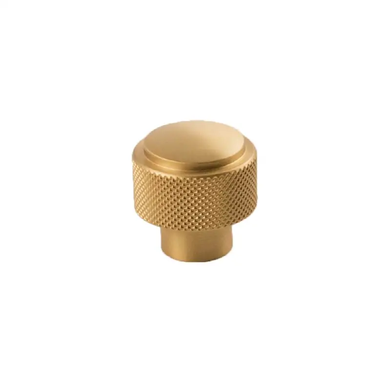 Verge Collection Knob 1-3/16 Inch Diameter Brushed Golden Brass Finish