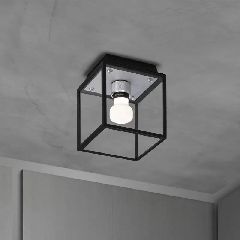 Caged Wet / Ceiling / Small / Steel