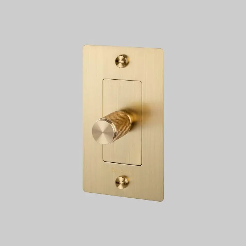 1G Dimmer / Logo / Brass