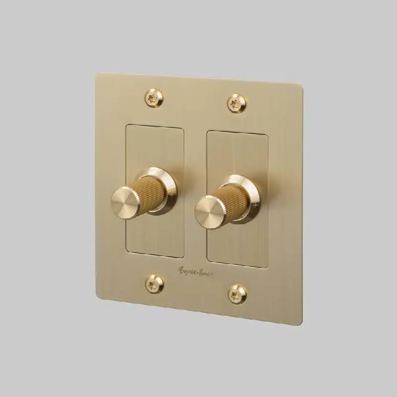 2G Dimmer / LED / Linear / With Logo / Brass