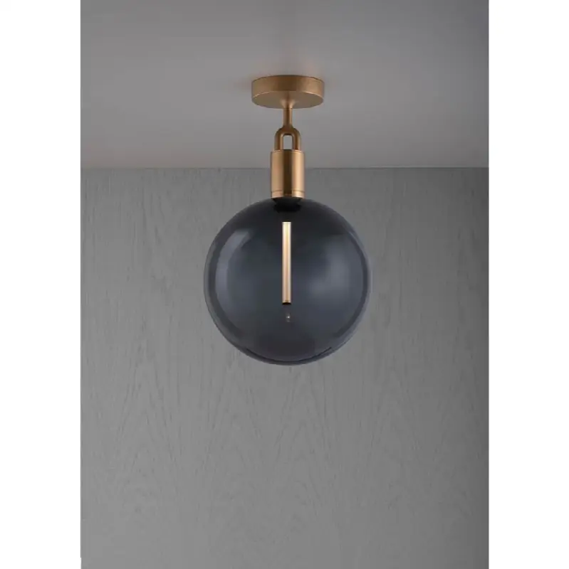 Forked Ceiling / Globe / Smoked / Large / Brass
