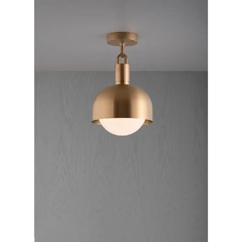 Forked Ceiling / Shade / Globe / Opal / Medium / Brass