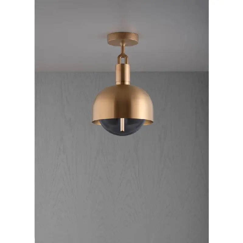 Forked Ceiling / Shade / Globe / Smoked / Medium / Brass
