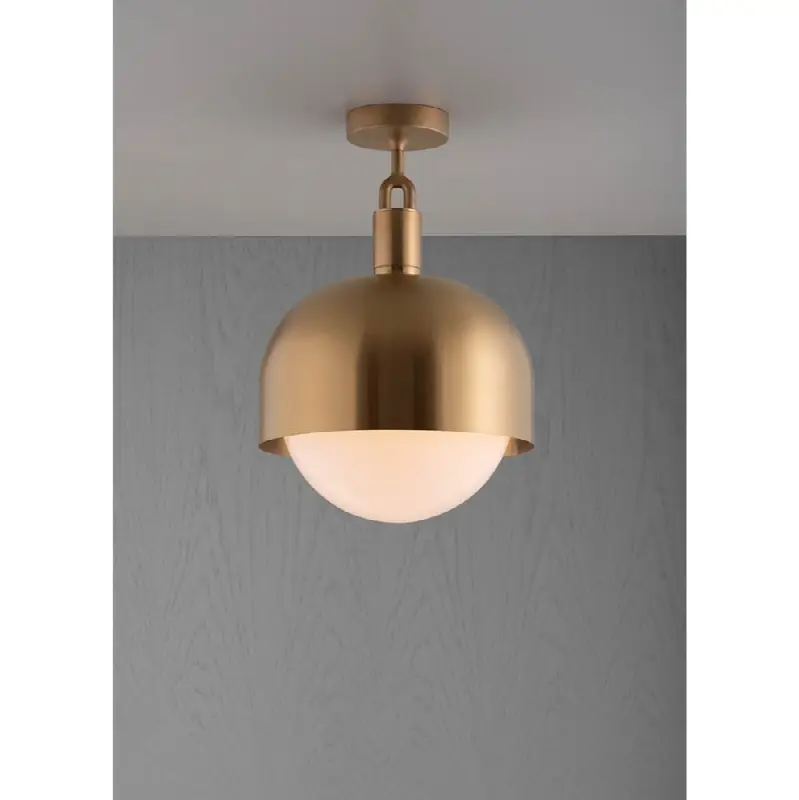 Forked Ceiling / Shade / Globe / Opal / Large / Brass