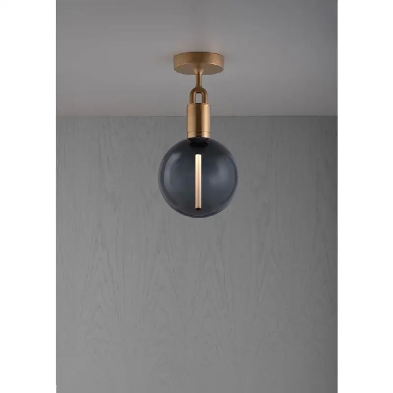 Forked Ceiling / Globe / Smoked / Medium / Brass