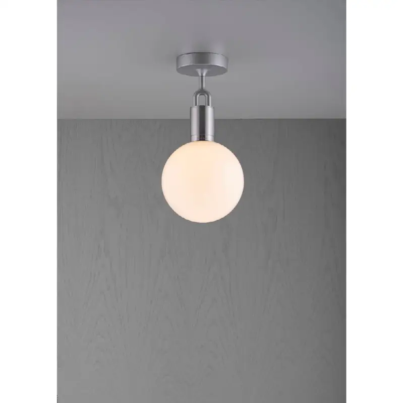 Forked Ceiling / Globe / Opal / Medium / Steel