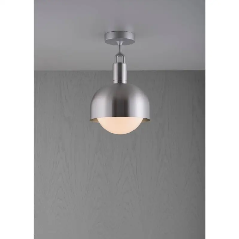 Forked Ceiling / Shade / Globe / Opal / Medium / Steel