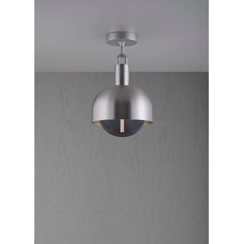 Forked Ceiling / Shade / Globe / Smoked / Medium / Steel