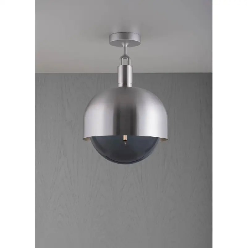 Forked Ceiling / Shade / Globe / Smoked / Large / Steel